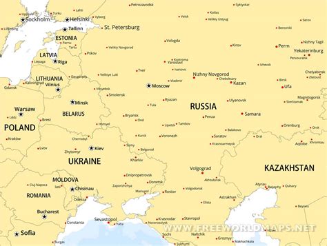 map of eastern europe with cities|Map.